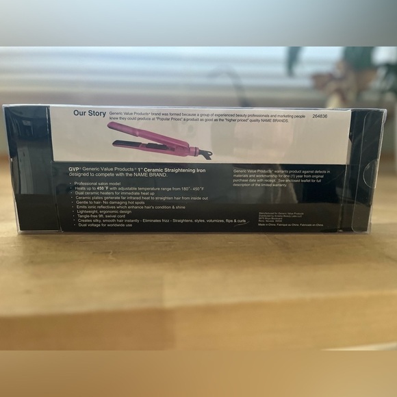 Generic Value Products Hot Pink Ceramic 1" Flat Iron, Dual Voltage Auto Shut Off - Picture 4 of 6